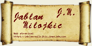 Jablan Milojkić vizit kartica